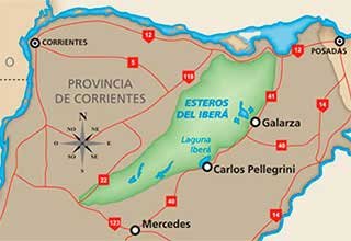 mapa esteros del ibera